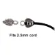 Crimp Ends Heart 3mm Hole, pack of 2, Antique Silver 