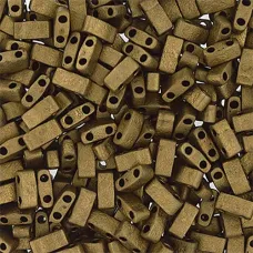 Dark Bronze Opaque Metallic Matte Half Tila Beads, colour 2006, 5.2gm approx. Dark Bronze Opaque Metallic Matte Half Tila Beads, colour 2006, 5.2gm approx.
