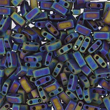 Black Opaque AB Matte Half Tila Beads, colour 401FR, 50g approx. Black Opaque AB Matte Half Tila Beads, colour 401FR, 50g approx.