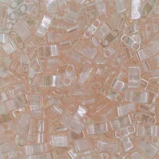 Light Rosaline Transparent Half Tila Beads, colour 0365, 50 Grams approx.