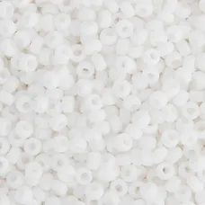Bulk Bag Chalk White Opaque Matte Miyuki 11/0 Seed Beads, 250g, Colour 0402F Bulk Bag Chalk White Opaque Matte Miyuki 11/0 Seed Beads, 250g, Colour 0402F
