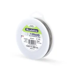 Bright, 0.018 inch, 1,000ft Bulk Reel of 7 Strand Beadalon Beading Wire, JW03T-8 Bright, 0.018 inch, 1,000ft Bulk Reel of 7 Strand Beadalon Beading Wire, JW03T-8