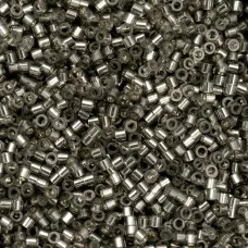 Grey Silver Lined Cylin Beads, 25gm bulk bag Grey Silver Lined Cylin Beads, 25gm bulk bag