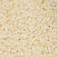 Cream Matte Glazed Luster Cylin Beads, 25gm bulk bag