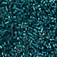 Blue Zircon Silver Lined Cylin Beads, 25gm bulk bag