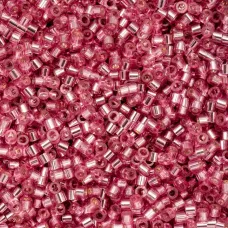 Dark Pink Rose Silver Lined Cylin Beads, 25gm bulk bag Dark Pink Rose Silver Lined Cylin Beads, 25gm bulk bag