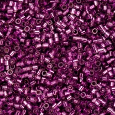 Magenta Silver Lined Cylin Beads, 25gm bulk bag Magenta Silver Lined Cylin Beads, 25gm bulk bag