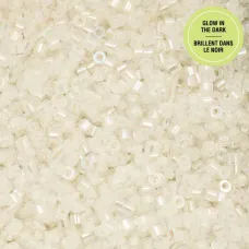 Glow in Dark AB - White to Green Cylin Beads, 25gm bulk bag Glow in Dark AB - White to Green Cylin Beads, 25gm bulk bag