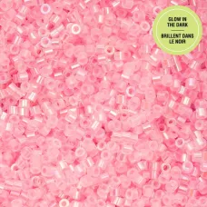 Glow in Dark AB - Rose Cylin Beads, 25gm bulk bag Glow in Dark AB - Rose Cylin Beads, 25gm bulk bag
