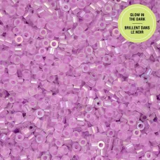Glow in Dark AB - Purple Cylin Beads, 25gm bulk bag Glow in Dark AB - Purple Cylin Beads, 25gm bulk bag