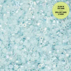 Glow in Dark AB - Sky Cylin Beads, 25gm bulk bag Glow in Dark AB - Sky Cylin Beads, 25gm bulk bag