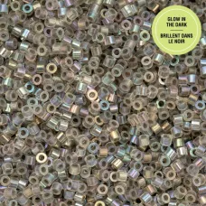 Glow in Dark AB - Grey Cylin Beads, 25gm bulk bag Glow in Dark AB - Grey Cylin Beads, 25gm bulk bag