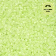 Glow in Dark - Light Green Cylin Beads, 25gm bulk bag