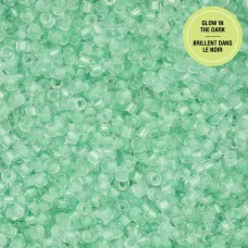 Glow in Dark - Green Cylin Beads, 25gm bulk bag