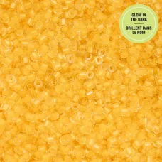 Glow in Dark - Gold Yellow Cylin Beads, 25gm bulk bag