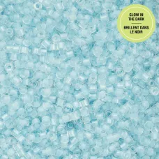 Glow in Dark - Sky Cylin Beads, 25gm bulk bag