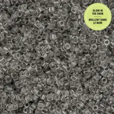 Glow in Dark - Grey Cylin Beads, 25gm bulk bag