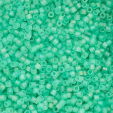 Matte Macaron AB - Green Turquoise Cylin Beads, 25gm bulk bag