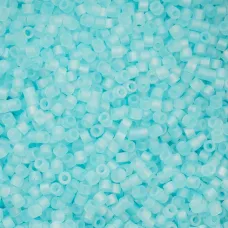 Matte Macaron AB - Sky Blue Cylin Beads, 25gm bulk bag