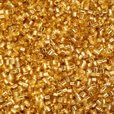Gold Silver Lined Cylin Beads, 25gm bulk bag Gold Silver Lined Cylin Beads, 25gm bulk bag