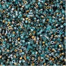 Gilded Halo Frosted Blue Cylin Beads, 25gm bulk bag Gilded Halo Frosted Blue Cylin Beads, 25gm bulk bag