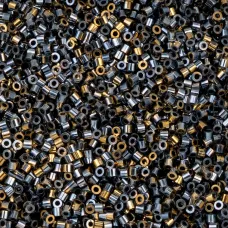 Gilded Halo Gunmetal Cylin Beads, 25gm bulk bag Gilded Halo Gunmetal Cylin Beads, 25gm bulk bag