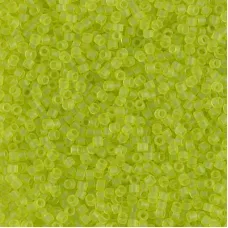 DB0766 Matted Transparent Chartreuse Miyuki 11/0 Delica Beads, 50 Gram Bag