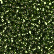 Olive Silver Lined, Miyuki 11/0 Seed Beads, Colour 0026, 250 Grams Olive Silver Lined, Miyuki 11/0 Seed Beads, Colour 0026, 250 Grams