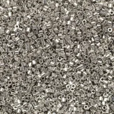 DB0038 Palladium Plated, Size 11/0 Miyuki Delica Beads, 25g approx. DB0038 Palladium Plated, Size 11/0 Miyuki Delica Beads, 25g approx.