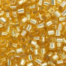 DB0042 Gold Silver Lined Size 11/0 Miyuki Delica Beads, 50gm bag DB0042 Gold Silver Lined Size 11/0 Miyuki Delica Beads, 50gm bag