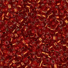 DB0043 Red/Orange Silver Lined, Size 11/0 Miyuki Delica Beads, 50gm bag DB0043 Red/Orange Silver Lined, Size 11/0 Miyuki Delica Beads, 50gm bag