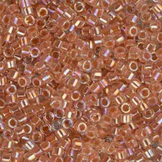 DB0054 Peach AB Lined-Dyed, Size 11/0 Miyuki Delica Beads, 50gm bag DB0054 Peach AB Lined-Dyed, Size 11/0 Miyuki Delica Beads, 50gm bag