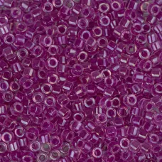 DB0074 Light Fuchsia AB Lined-Dyed, Size 11/0 Miyuki Delica Beads, 50gm bag DB0074 Light Fuchsia AB Lined-Dyed, Size 11/0 Miyuki Delica Beads, 50gm bag