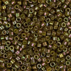 DB0133B Olive Opaque AB Gold Luster, Size 11/0 Miyuki Delica Beads, 50gm bag DB0133B Olive Opaque AB Gold Luster, Size 11/0 Miyuki Delica Beads, 50gm bag