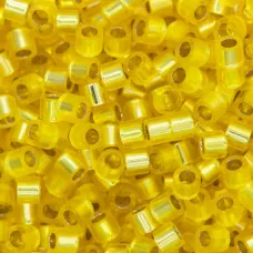 DB0145 Yellow Silver Lined, Size 11/0 Miyuki Delica Beads, 50gm Bag DB0145 Yellow Silver Lined, Size 11/0 Miyuki Delica Beads, 50gm Bag