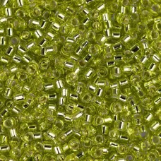 DB0147 Chartreuse Silver Lined, Size 11/0 Miyuki Delica Beads, 50gm bag DB0147 Chartreuse Silver Lined, Size 11/0 Miyuki Delica Beads, 50gm bag