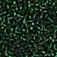 DB0148 Dark Green Silver Lined, Size 11/0 Miyuki Delica Beads, 50gm bag DB0148 Dark Green Silver Lined, Size 11/0 Miyuki Delica Beads, 50gm bag