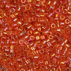 DB0151 Light Orange Transparent AB, Size 11/0 Miyuki Delicas, 50 Grams DB0151 Light Orange Transparent AB, Size 11/0 Miyuki Delicas, 50 Grams