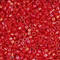 DB0159 Red Coral Opaque AB, Size 11/0 Miyuki Delica Beads, 50gm bag DB0159 Red Coral Opaque AB, Size 11/0 Miyuki Delica Beads, 50gm bag