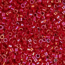 DB0162 Red Opaque AB, Size 11/0 Miyuki Delica Beads, 50gm bag DB0162 Red Opaque AB, Size 11/0 Miyuki Delica Beads, 50gm bag