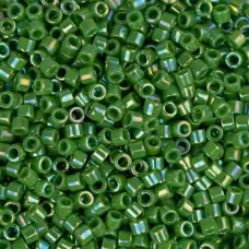 DB0163 Green Opaque AB, Size 11/0 Miyuki Delica Beads, 50gm bag DB0163 Green Opaque AB, Size 11/0 Miyuki Delica Beads, 50gm bag