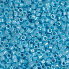 DB0164 Light Blue Opaque AB, Size 11/0 Miyuki Delica Beads, 50gm bag DB0164 Light Blue Opaque AB, Size 11/0 Miyuki Delica Beads, 50gm bag