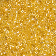 DB0233 Crystal Yellow Ceylon Lined-Dyed, Size 11/0 Miyuki Delica Beads, 50gm bag