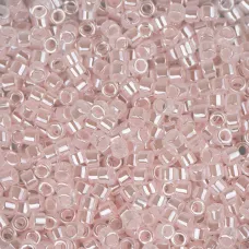 DB0234 Crystal Pale Salmon Ceylon Lined-Dyed size 11/0 Miyuki Delica Beads, 50gm...