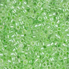DB0237 Light Crystal Green Ceylon Lined-Dyed, Size 11/0 Miyuki Delica Beads, 50g...