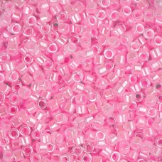 DB0245B Medium Crystal Pink Ceylon Lined-Dyed, Size 11/0 Miyuki Delica Beads, 50... DB0245B Medium Crystal Pink Ceylon Lined-Dyed, Size 11/0 Miyuki Delica Beads, 50...