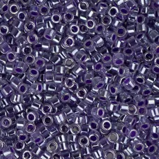 DB0250 Crystal Violet Ceylon Lined-Dyed, Size 11/0 Miyuki Delica Beads, 50gm bag DB0250 Crystal Violet Ceylon Lined-Dyed, Size 11/0 Miyuki Delica Beads, 50gm bag