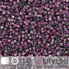 DB0279B Green Maroon Lined-Dyed, Size 11/0 Miyuki Delica Beads, 50gm bag DB0279B Green Maroon Lined-Dyed, Size 11/0 Miyuki Delica Beads, 50gm bag
