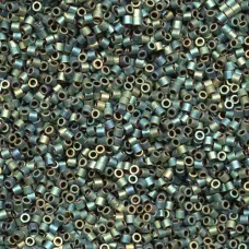 DB0324 Matte Metallic Green, Size 11/0 Miyuki Delica Beads, 50g approx. DB0324 Matte Metallic Green, Size 11/0 Miyuki Delica Beads, 50g approx.