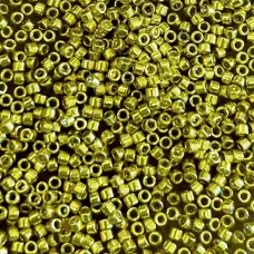 DB0424 Yellow Zest Opaque Galvanized-Dyed, Size 11/0 Miyuki Delica Beads, 50g ap...